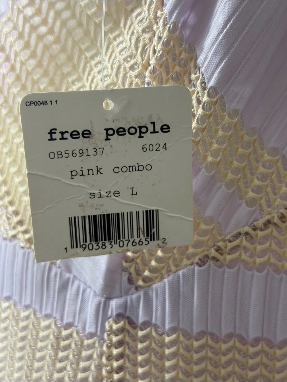 NWT Free People Adrien Striped Midi Dress Lavender Beige Size Large